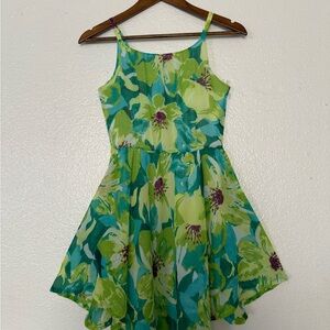 Crazy 8 Green and Blue Floral Dress size 12 girls